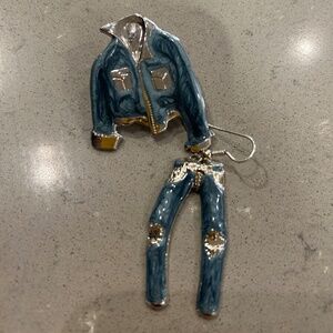 Canadian Tuxedo - Denim / Western / 90's / Jean Jacket - Enamel Earrings
